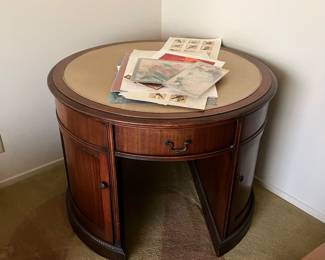 High end vintage Karges Furniture Co. round desk