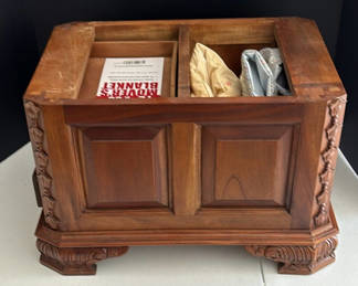 Lot 134: Wooden Storage Cabinet with Drawers and Compartments