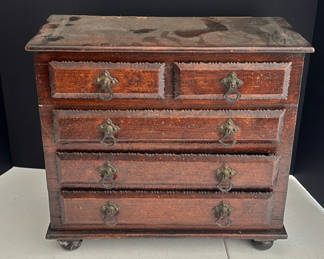 Lot 135: Wooden Miniature Chest of Drawers