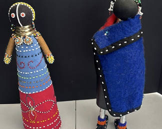 Lot 119: Two Beaded Cultural Figurines