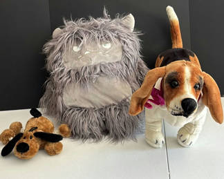 Lot 153: Assorted Plush Toys Including Dog and Monster Plush