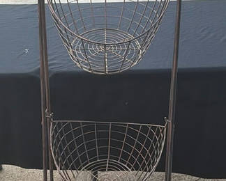 Lot 3: Three-Tier Metal Wire Basket Stand