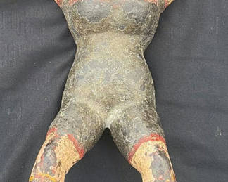 Lot 11: Metal Boot Jack painted primitive female figurine