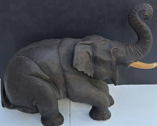 Lot 200: Elephant statue with raised trunk
