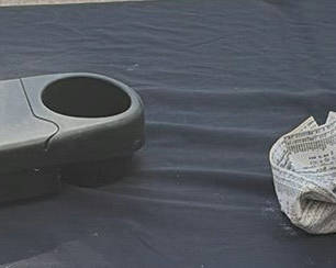 Lot 23: Paper Weight Sculpture Set with Printed-Text Artwork, Purple Block, and Figurine