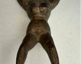 Lot 128: Cast Iron Boot Jack Female Figure Sculpture