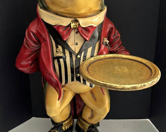 Lot 154: Frog Butler Figurine with Serving Tray