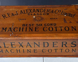 Lot 107: Alexander's Machine Cotton wooden thread box