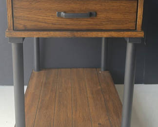 Lot 12: Wooden end table with drawer and lower shelf