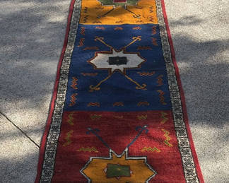 Lot 22: Multicolor geometric runner rug