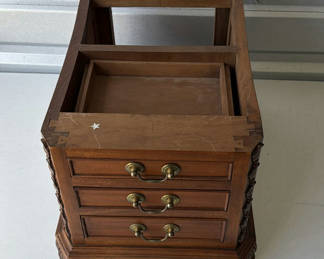 Lot 227: Antique carved wooden drawer chest