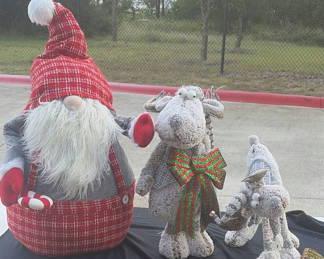 Lot 16: Santa Claus and Reindeer Christmas Figurines