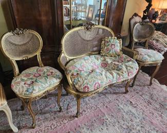 Gorgeous Antique Louis XV Style Giltwood Salon Suite