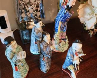 Famille Rose Chinese Figurines