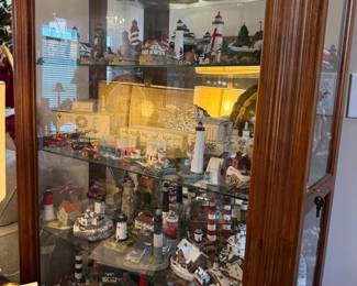 Sliding Glass Front Curio, Harbour Lights Collection, Florentine Trays