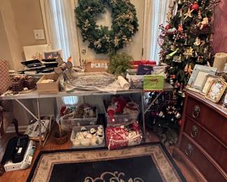Rugs, Blink XT Cameras (new), collectible stuffed animals, Aflac Ducks, Wreaths