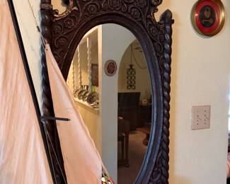 Vintage carved wood mirror