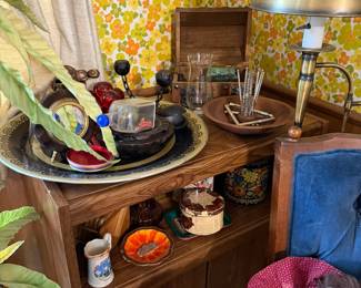 Bar items, tins, mid-century items great smalls