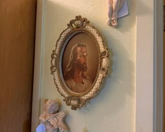 Vintage plaster relief and cherubs