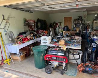 The garage jam packed