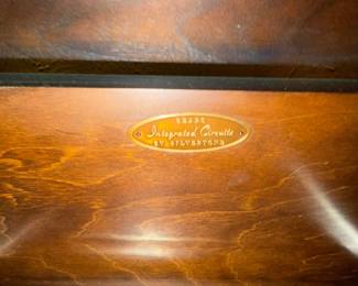Sears label on the stereo system