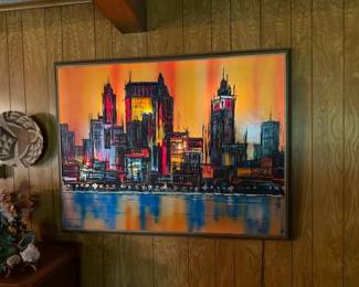 Here, the light is turned on - measurements are approximately 51" X 39"
