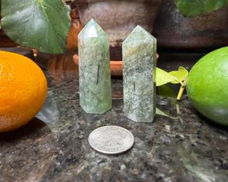Prehnite with Black Tourmaline