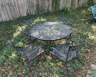 5-piece wrought/expanded-metal patio set: