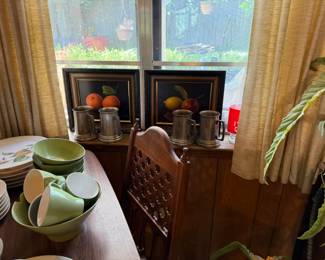VIntage art, pewter beer mugs