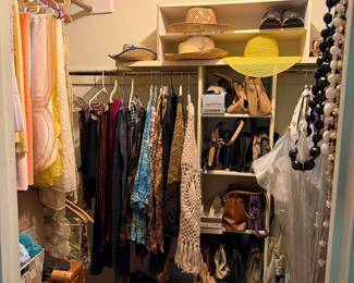 Looking into the master bedroom closet