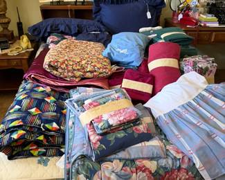 Lots of great linens and handmade quilts