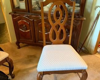 One of the six dining chairs that go with the dining table