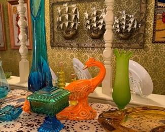 More MC eramics, on the hall wall you will find a fabulous mid-century metalce of wall art