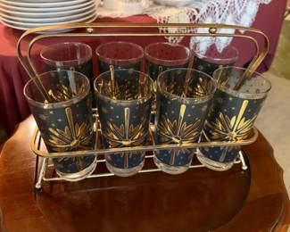 A close look at the mid-century modern, "Prado" caddy set, atomic starburst