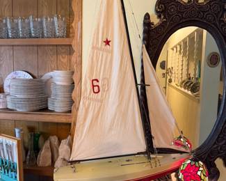 A close look at the sail boat