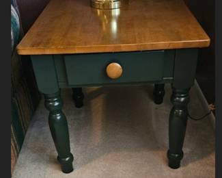 Side table $30. Dimensions- 22 inches wide 26 inches deep 20 3/4 inches tall