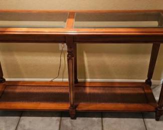Entry table $40. Dimensions- 16 inches deep 52 inches wide 27 3/4 inches tall