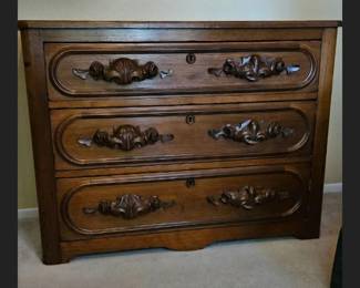 Antique Dresser $100. Dimensions- 18 1/2 inches deep 41 inches wide 33 1/2 inches tall