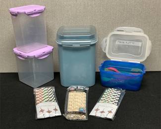Lot # : 57 - Tupperware, 3 Lock and Lock Containers Plus More
