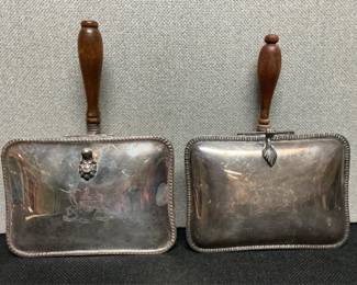 Lot # : 66 - Two Silver Plate Vintage Crumb Catchers