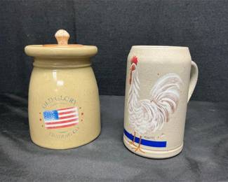 Lot # : 54 - Pottery Canister and Mug