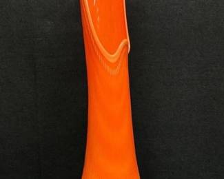Lot # : 107 - Vintage L.E. Smith "Bittersweet" Orange Swung Vase