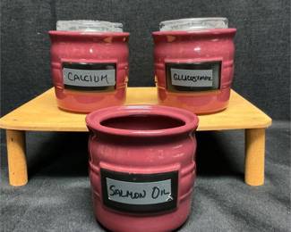 Lot # : 40 - Longaberger Woven Traditions Canister Chalk Crock
