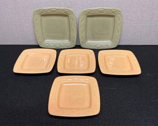 Lot # : 59 - Longaberger Basketweave Salad Plates & Bowls