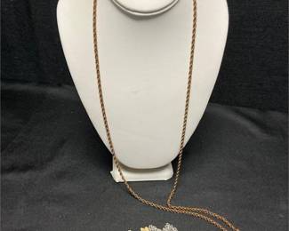 Lot # : 20 - Vtg Golf Brooch & Joan Rivers Egg Pendant Necklace