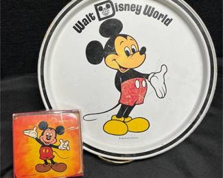 Lot # : 52 - Disney Mickey Mouse Collector Tray and Coasters