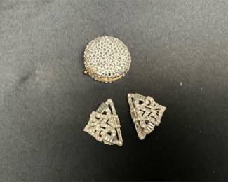 Lot # : 13 - Vintage Compact & Shoe Clips