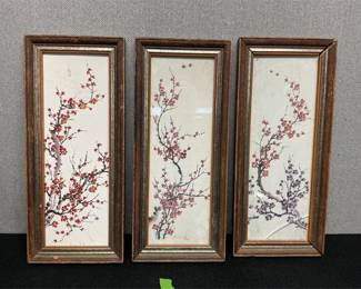 Lot # : 153 - 3 Vintage Japanese Signed Ink Drawings