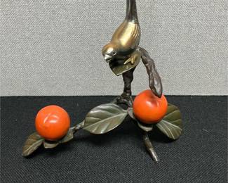 Lot # : 160 - Metal and Brass Bird on Branch