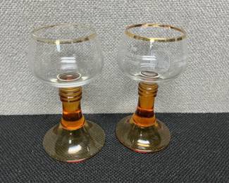vintage amber romer glasses